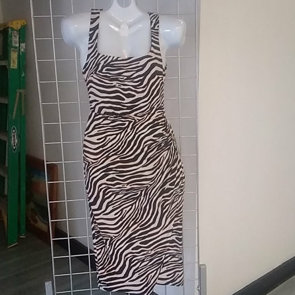 Rust zebra print dresd